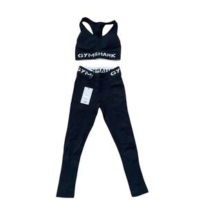 Gymshark‎ Black Legacy Set Bra & Leggings size XS